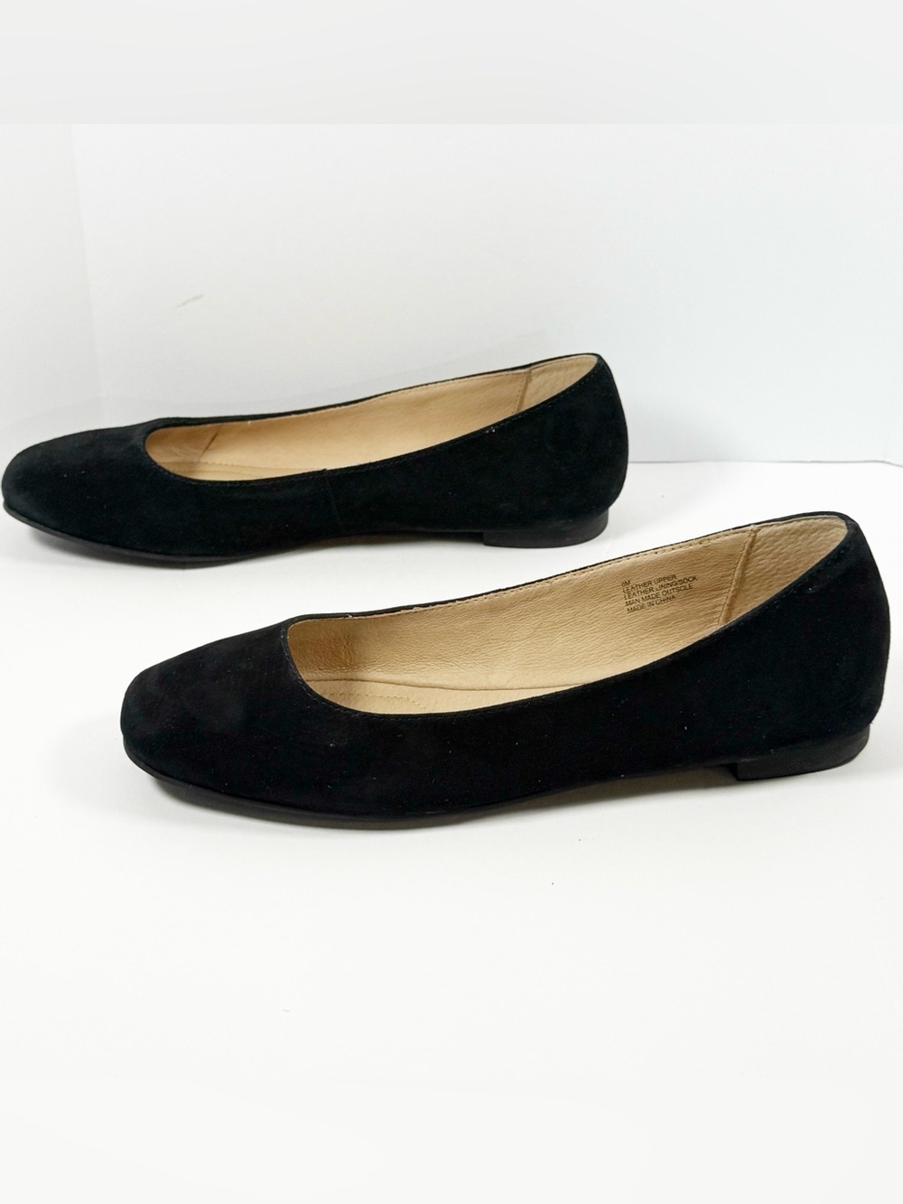 J Jill Leather Ballet Flats Minimalist Classic Office Slip‎ On Suede Comfort 8 M